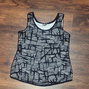 ECI Black and White Geometric Tank Top